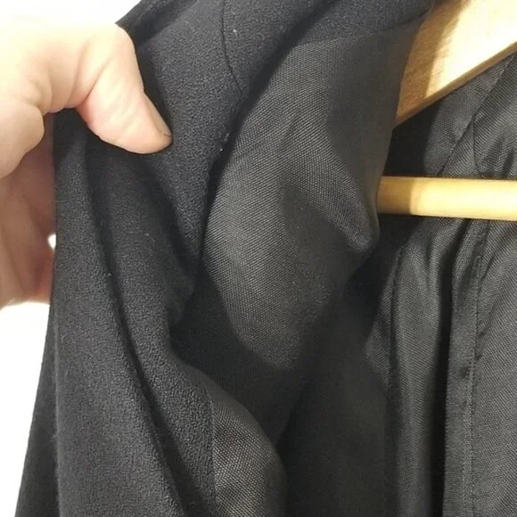 Nicole Neault Vintage Black Retro 100% Wool Bucklet Long Sleeve 80's Dress - Picture 5 of 9